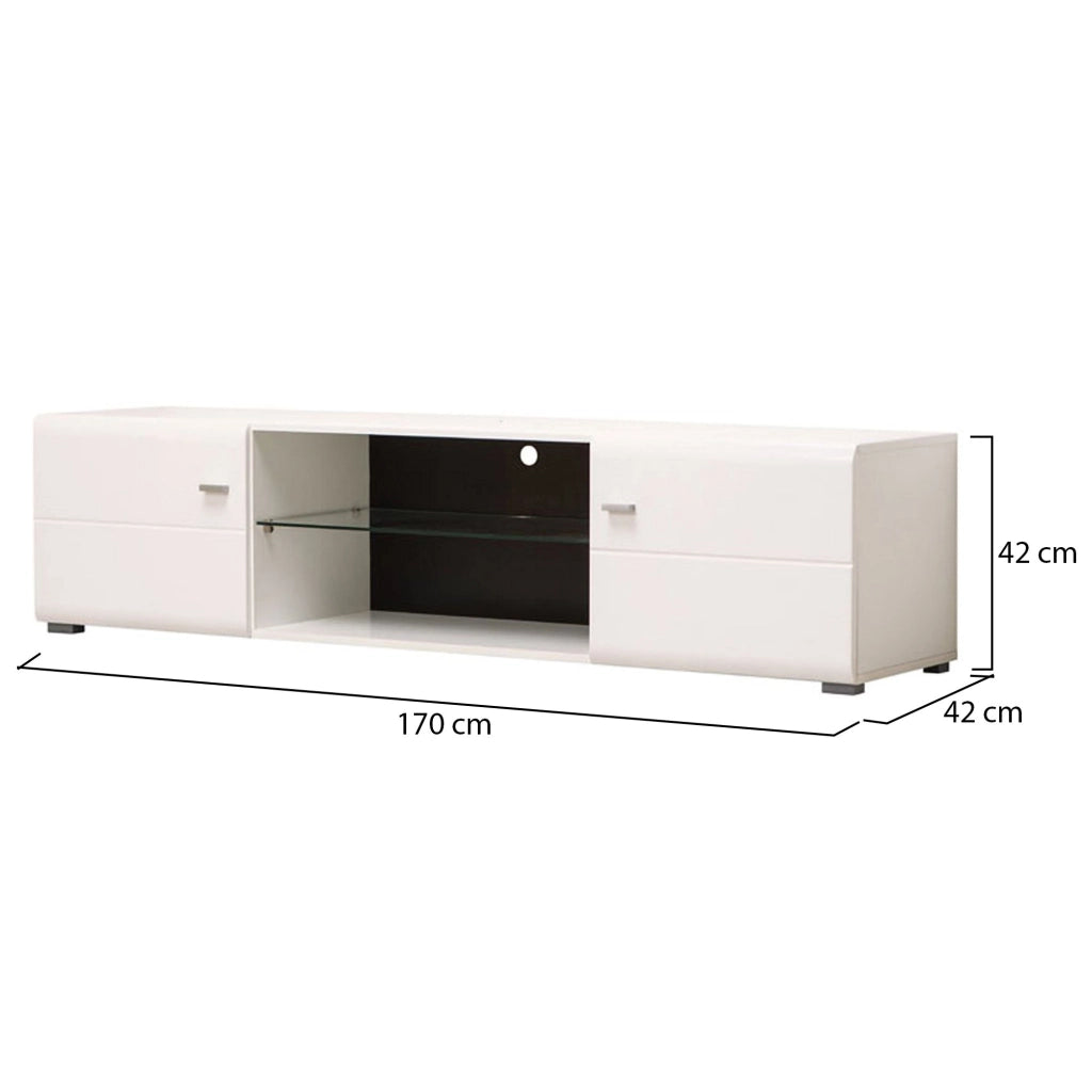 Furci, Mobile Porta tv un Ripiano, 170x41.5x41.5h cm Bianco