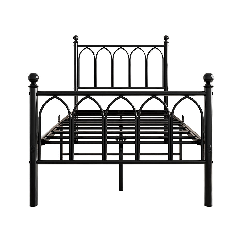 Letto metallo - Xylo - 90x200 cm USB vintage nero