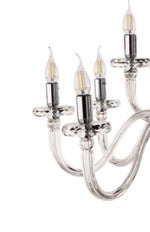 LAMPADARIO BACH 3 LUCI CRISTALLO E FINITURA CROMO ATTACCO E14