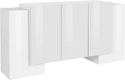 Credenza 2 + 3 Ante 170x45x85 cm Pillon Bianco Lucido
