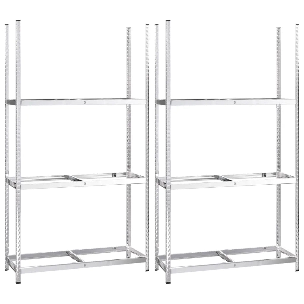 Portapneumatici a 3 Strati 2 pz Argento 110x40x200cm in Acciaio CFW4300001