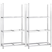 Portapneumatici a 3 Strati 2 pz Argento 110x40x200cm in Acciaio CFW4300001