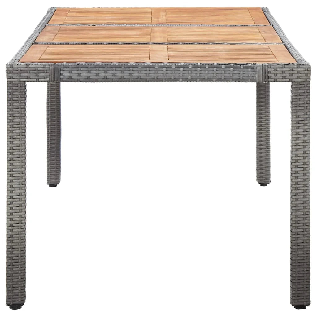Set da pranzo da giardino da 9 pezzi e cuscini in resina intrecciata grigia 02_0014843