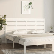 Testiera per Letto Bianco 150x3x80 cm in Legno Massello di Pino 821348