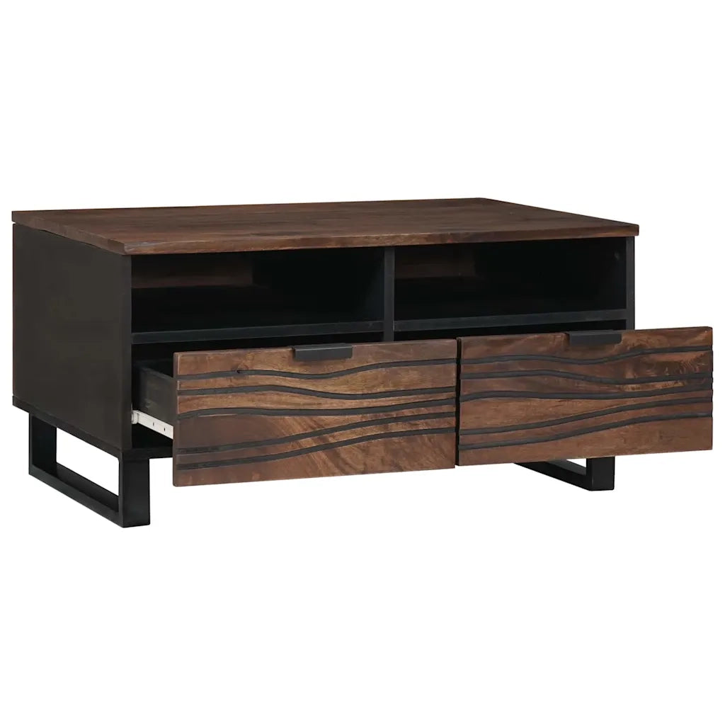 Tavolino da Salotto con Cassetto-Tavolino da soggiorno-Tavolo Marrone e Nero 80 x 54 x 40 cm 858805