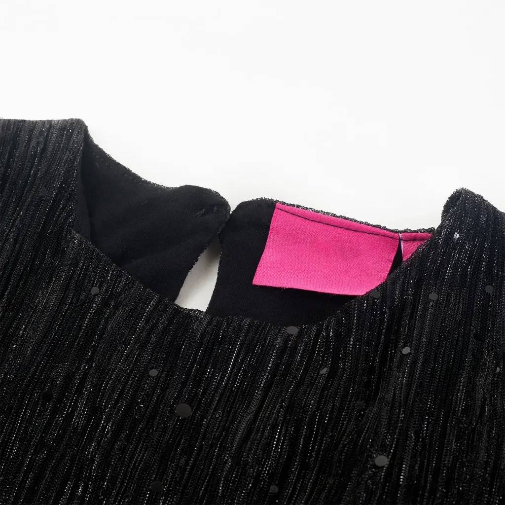 Abito per Bambine a Maniche Lunghe Nero 116 CFW4019161