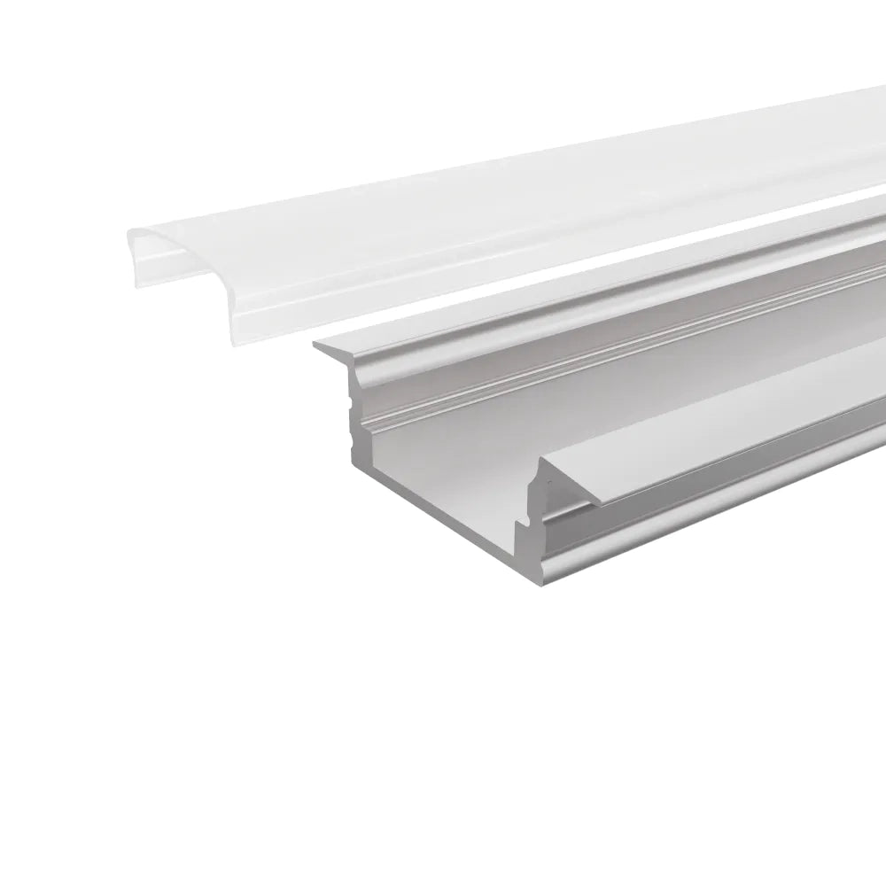 Profilo da incasso in alluminio silver 2mt per striscia led