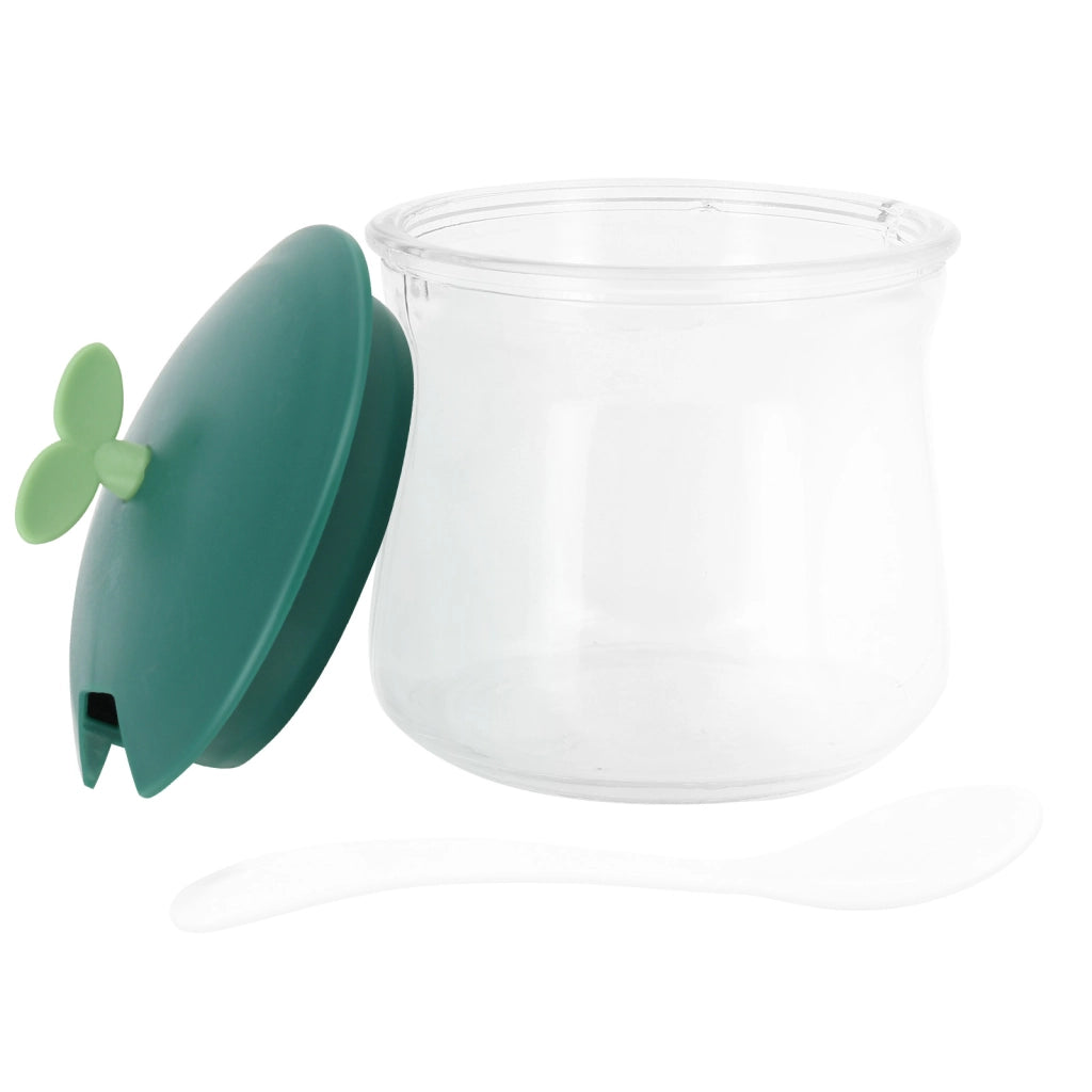 Set 3 barattoli per spezie in vetro con coperchi e base in plastica Verde Cheffinger