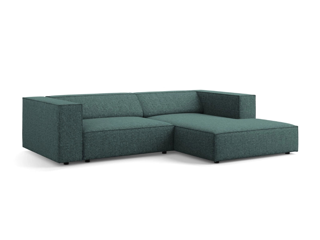 Cosmopolitan Design - Divano angolare destro "Arendal" 3 posti in ciniglia petrolio 