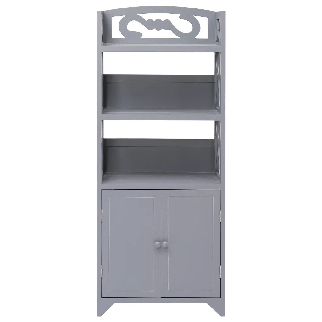 Armadietto da Bagno Grigio 46x24x116 cm Legno di Paulownia cod mxl 41982