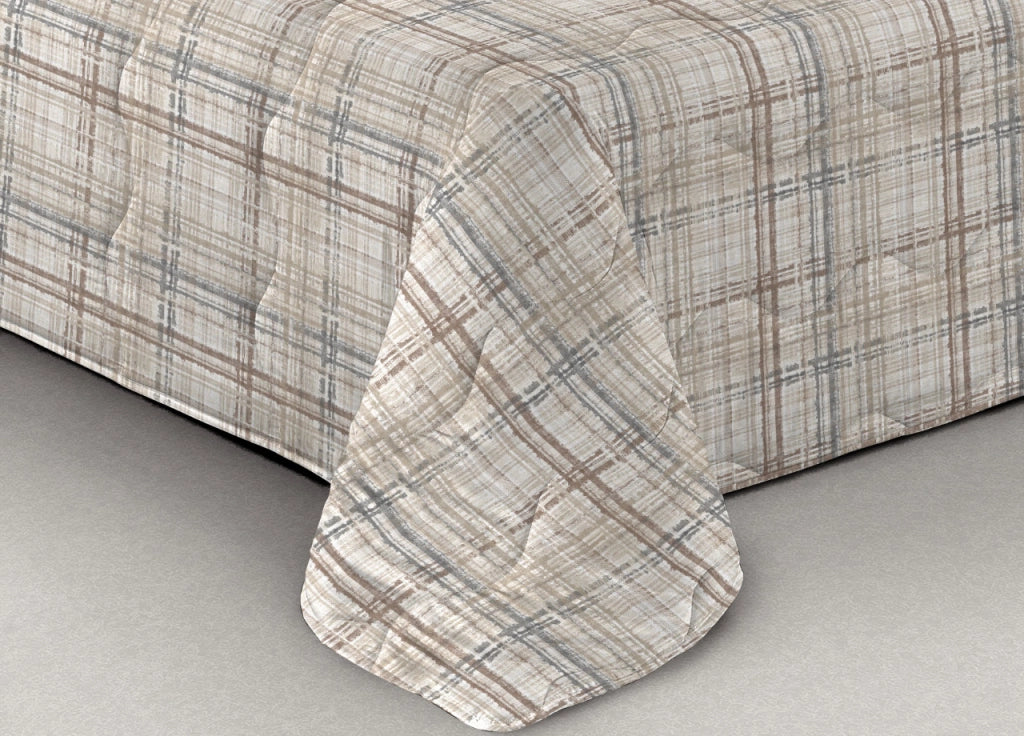 Trapunta Piumone Letto Invernale Imbottita 300gr Scaldanotti Nadia - Piazza E Mezza - Beige