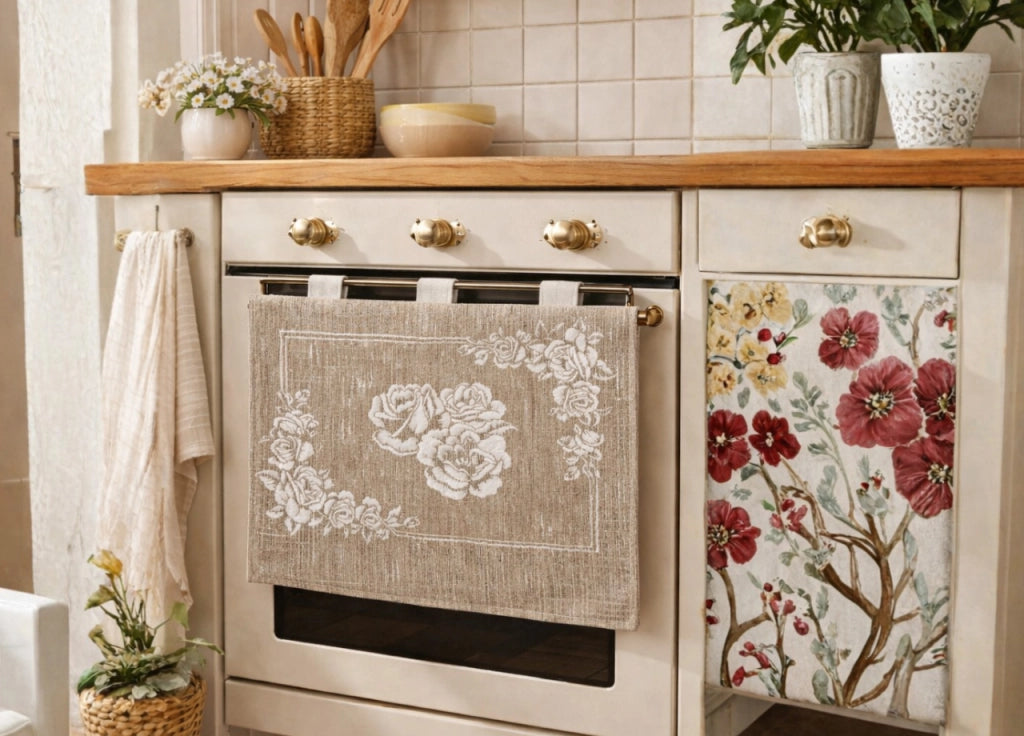 Copriforno Cucina Universale Cinigliato Decorazione Forno Paradise Beige