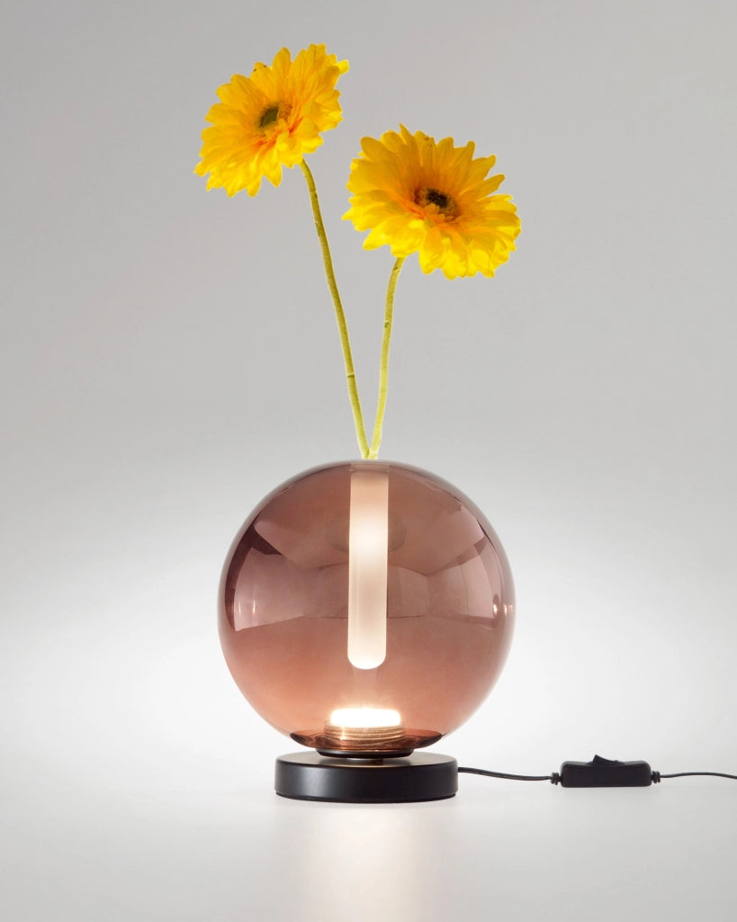 Lampada da Tavolo Wengen Ametista, LED 7W Integrato 540lm, Vetro Borosilicato, Dimmerabile Touch CCT 2700K-3000K-4000K IP20 - Wengen