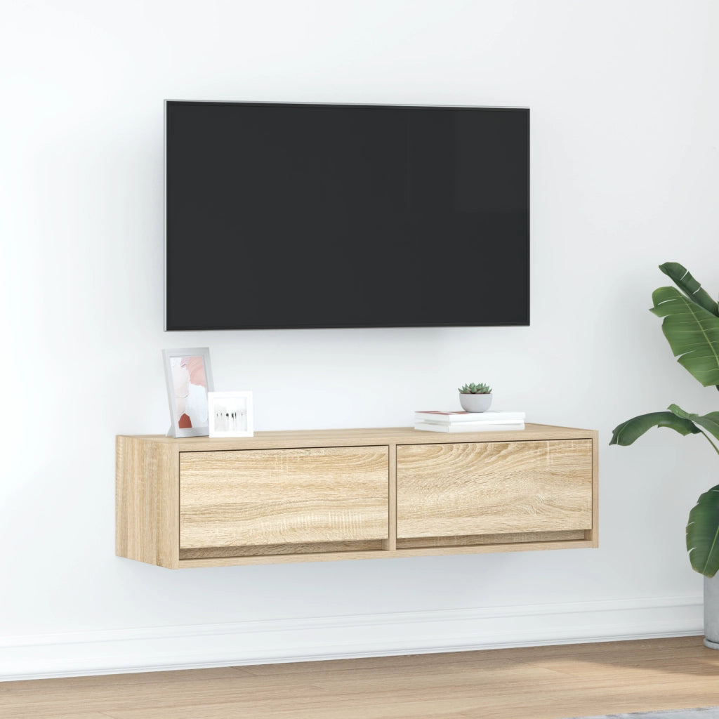 Mobile TV  in Rovere Sonoma 100x31x25,5 cm in Legno ingegnerizzato