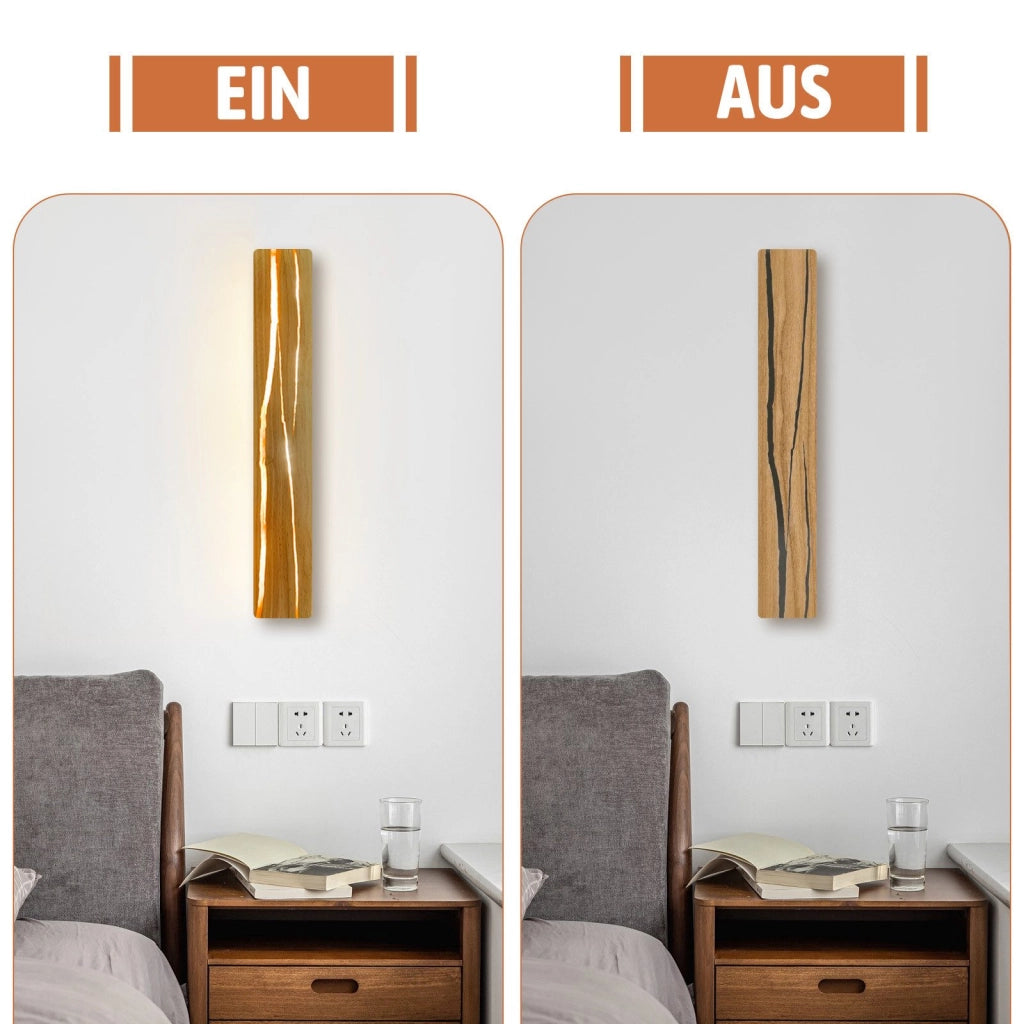 ZMH Lampada da Parete LED in Legno Luce Calda 50cm per Soggiorno Corridoio Camera da Letto