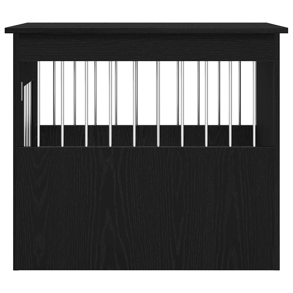 Mobile per cuccia per cani Rovere Nero 55x75x65 cm in legno ingegnerizzato 862175
