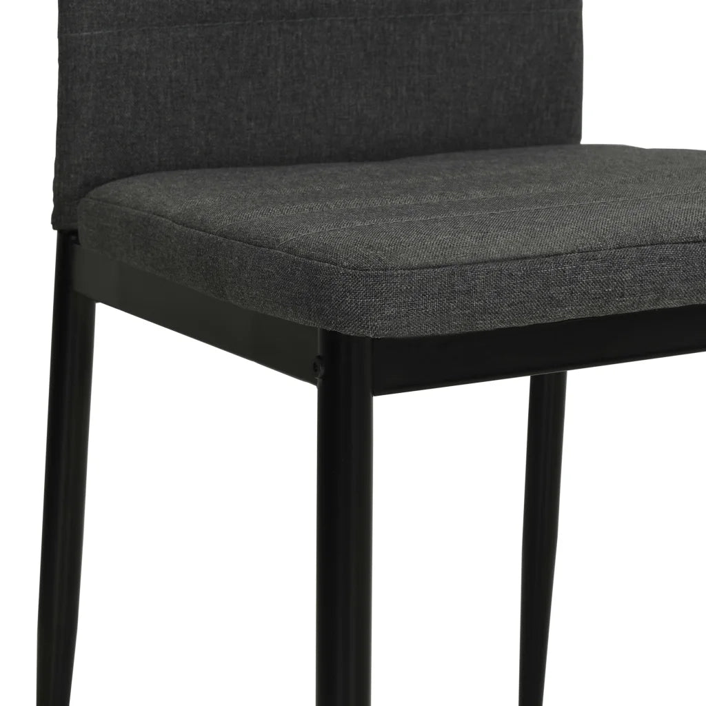 Sedie da Pranzo 4 pz Grigie Legno Massello di Hevea e Tessuto 246180