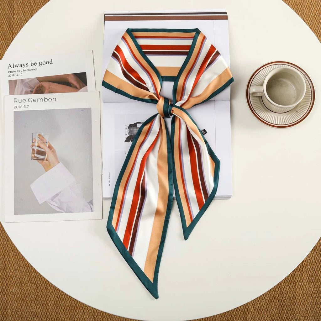 Nuova fascia per capelli alla moda con decorazioni in seta, piccola sciarpa, elastico per capelli, foulard, cintura