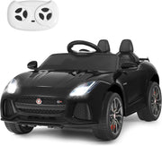 Jaguar Auto Elettrico 12 V per Bambini, Macchina Elettrica con Telecomando, con Luci Musica Storia, Avvio Lento, Velocità 3-5 km/h (Nero)