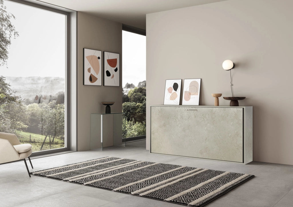 Letto Singolo a Scomparsa Salvaspazio Orizzontale Kando H97,4 cm con Materasso Cashmere
