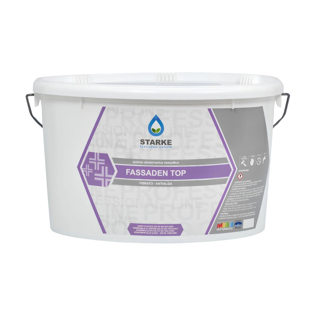 Pittura fassaden top quarzo elastomerico fibrato anticavillature idrorepellente *** formato 12.5 lt, confezione 1