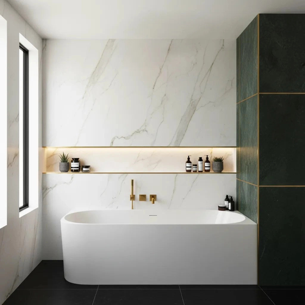 Vasca Da Bagno Angolare In Acrilico Bellanto Slim 170 Destra