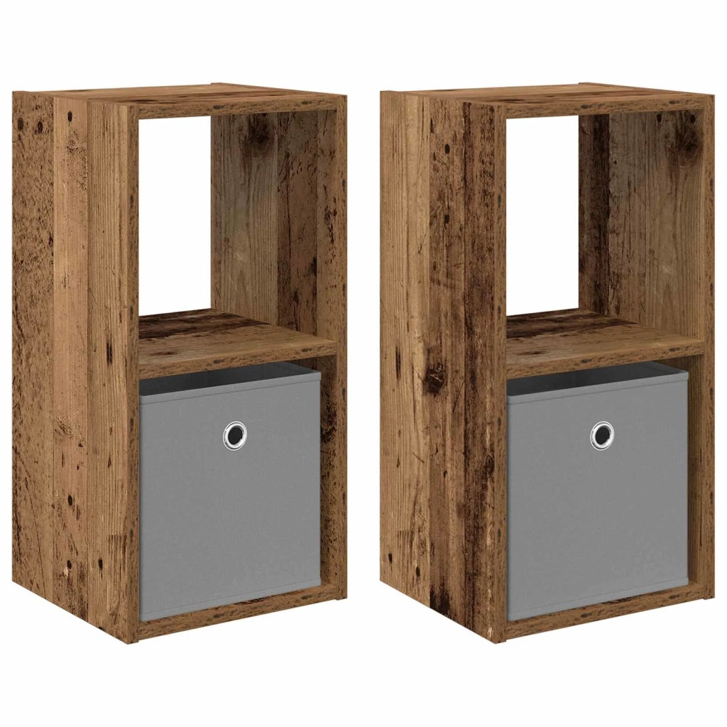 Comodino con cassetto 2 pcs Legno vecchio 30,5 x 27 x 59,5 cm 8000625