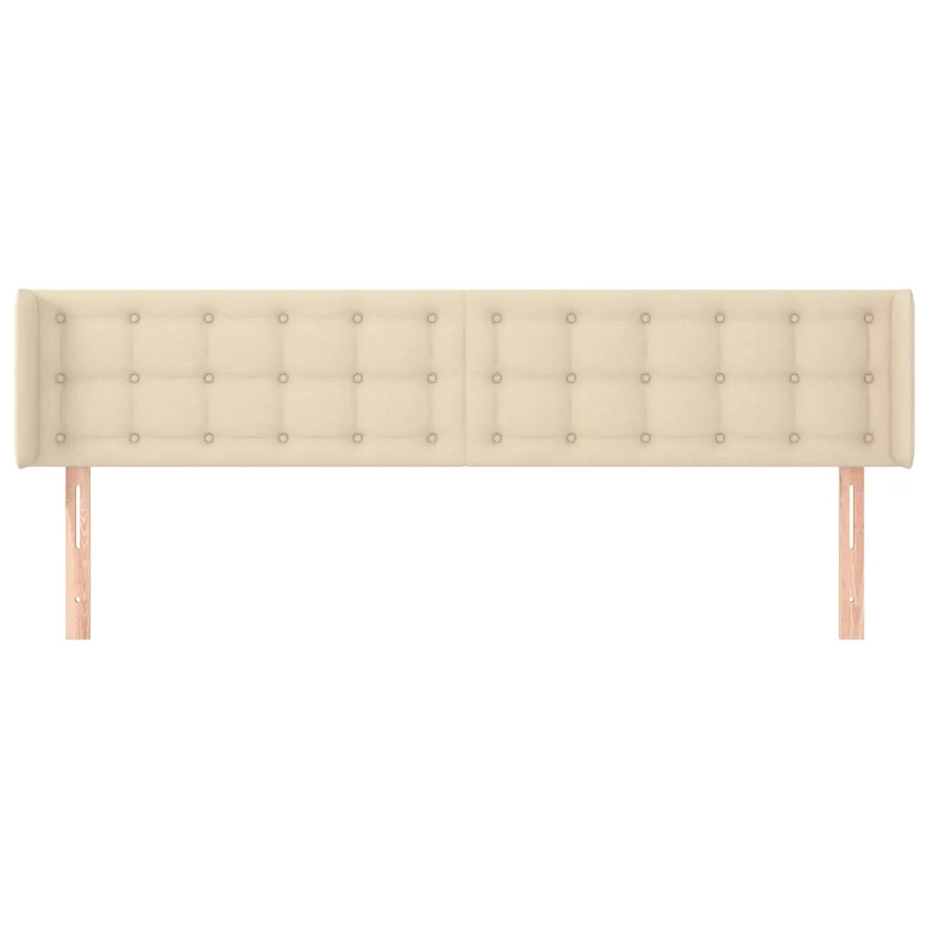 Testiera | Testata ad Orecchio Crema 203x16x78/88 cm in Tessuto
