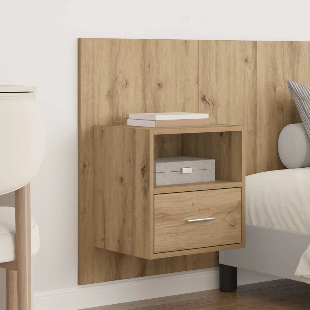 Testiera | Testata con Comodino 3 pcs Rovere artigianale Legno multistrato