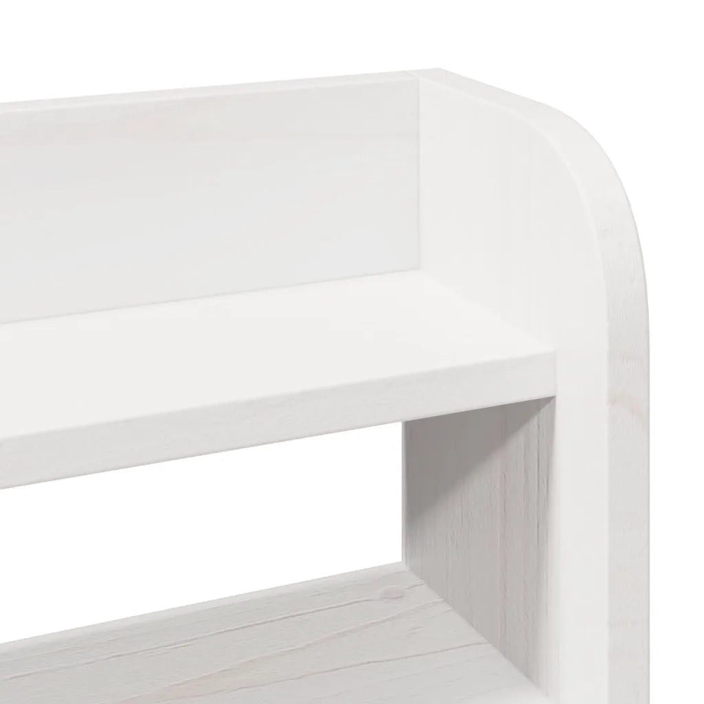 Giroletto con Testiera Bianco 140x200 cm Legno Massello di Pino 3307045