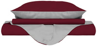 Copripiumino Singolo con Sacco e Federe Doubleface Bordeaux/Grigio Chiaro