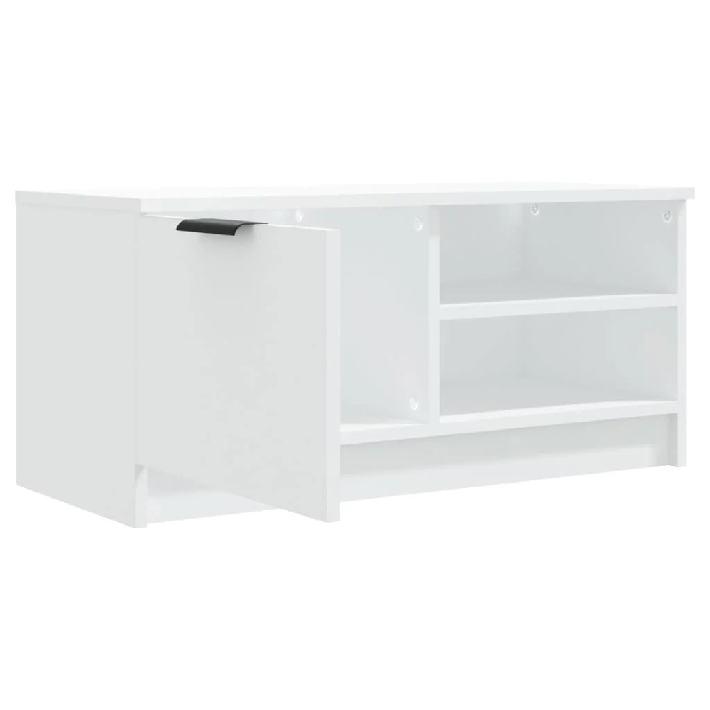 Mobile TV multimediale scaffale TV mobile TV sala da pranzo soggiorno camera da letto 80 x 35 x 36,5 cm legno ingegnerizzato bianco 02_0026267