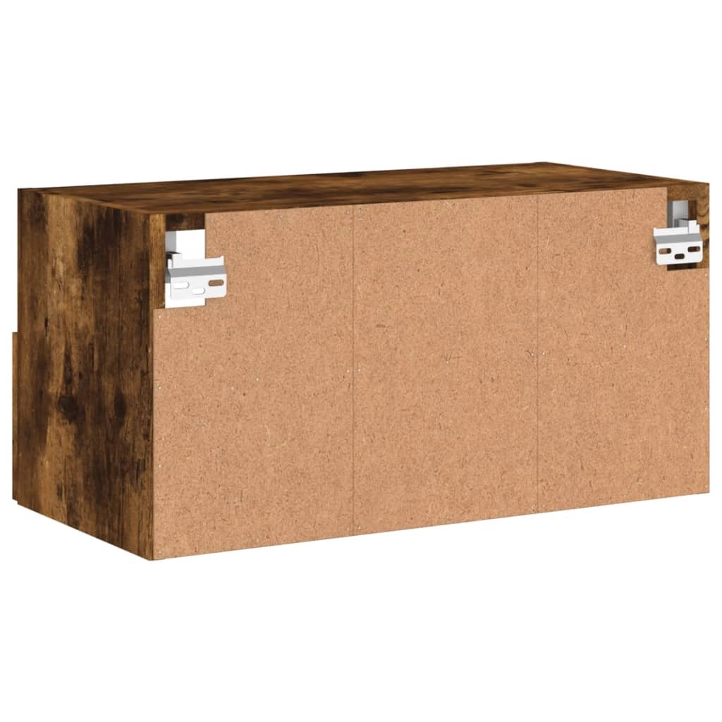 Mobile TV multimediale mensola TV credenza TV sala da pranzo soggiorno camera da letto a parete rovere affumicato 60 x 30 x 30 cm legno ingegnerizzato marrone 02_0028136