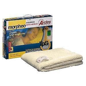 Ardes AR411 Morpheo Scaldaletto Singolo Pura Lana 60W 80x150 cm Certificato IMQ colore Beige