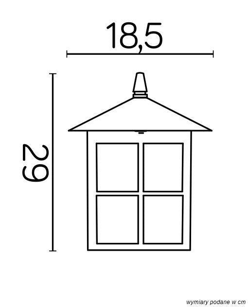Testa lampada giardino WENECJA 1xE27 nera trasparente IP43
