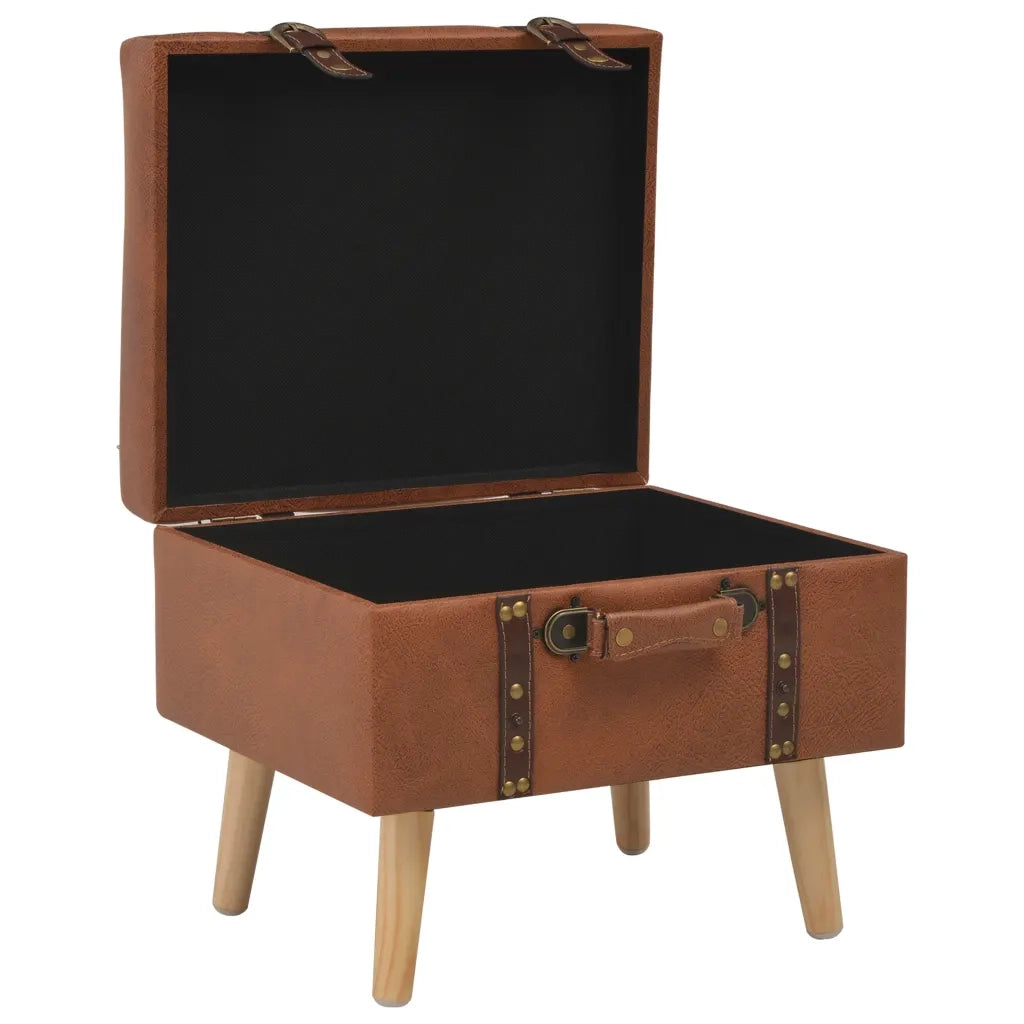 Sgabello con Contenitore 40 cm in Similpelle Tanno cod mxl 50350