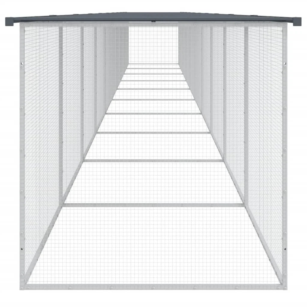 Recinto per pollaio con tetto 1003 x 98 x 90 cm in acciaio zincato antracite 02_0043968