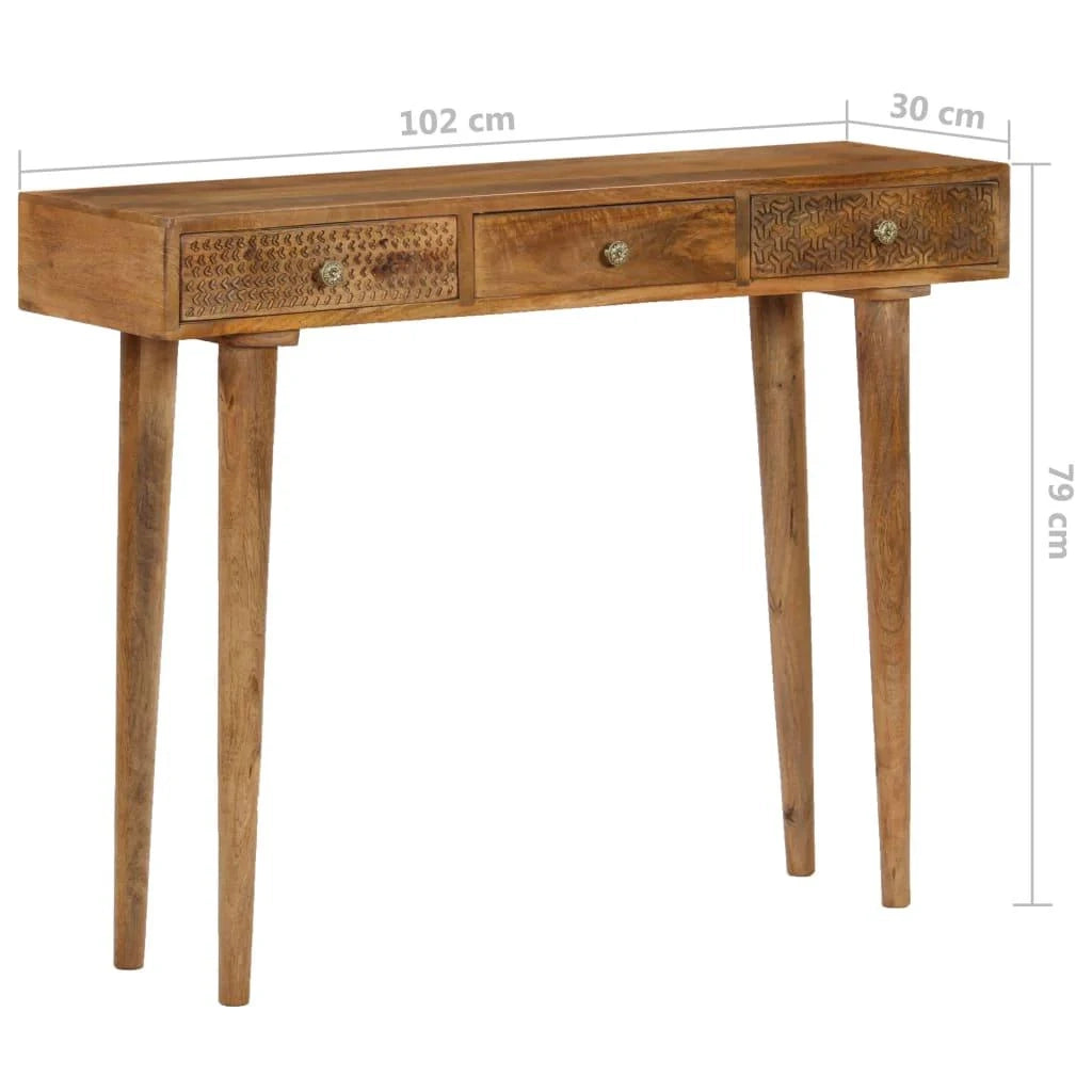 Buffet credenza mobiletto consolle mobile contenitore legno massello di mango 102 cm 4402129