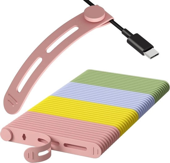 Cable Organizer in Silicone Riciclabile - Organizzatore di Cavi Solido per Alimentatore, Cuffie e Cavi Computer - 40 Pezzi