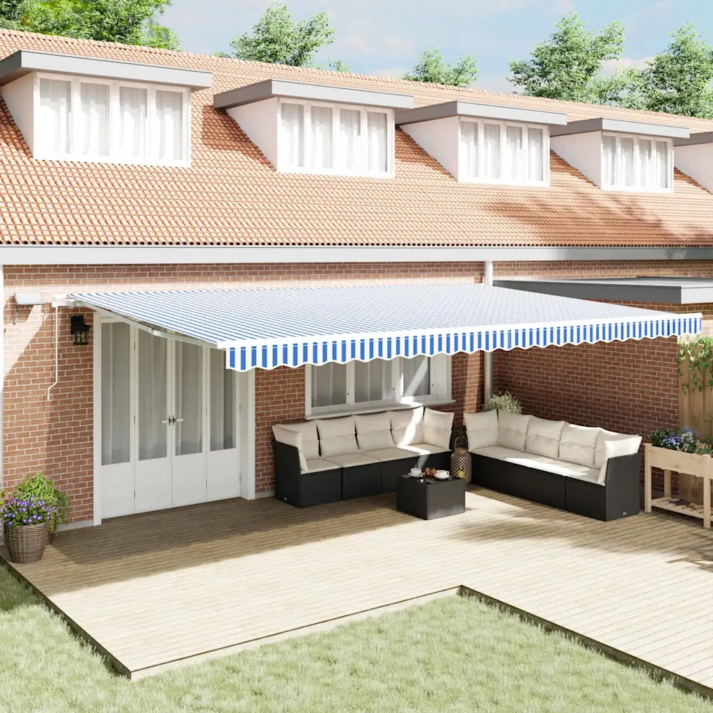 Tenda Retrattile Blu e Bianco 600 × 300 cm 3081611