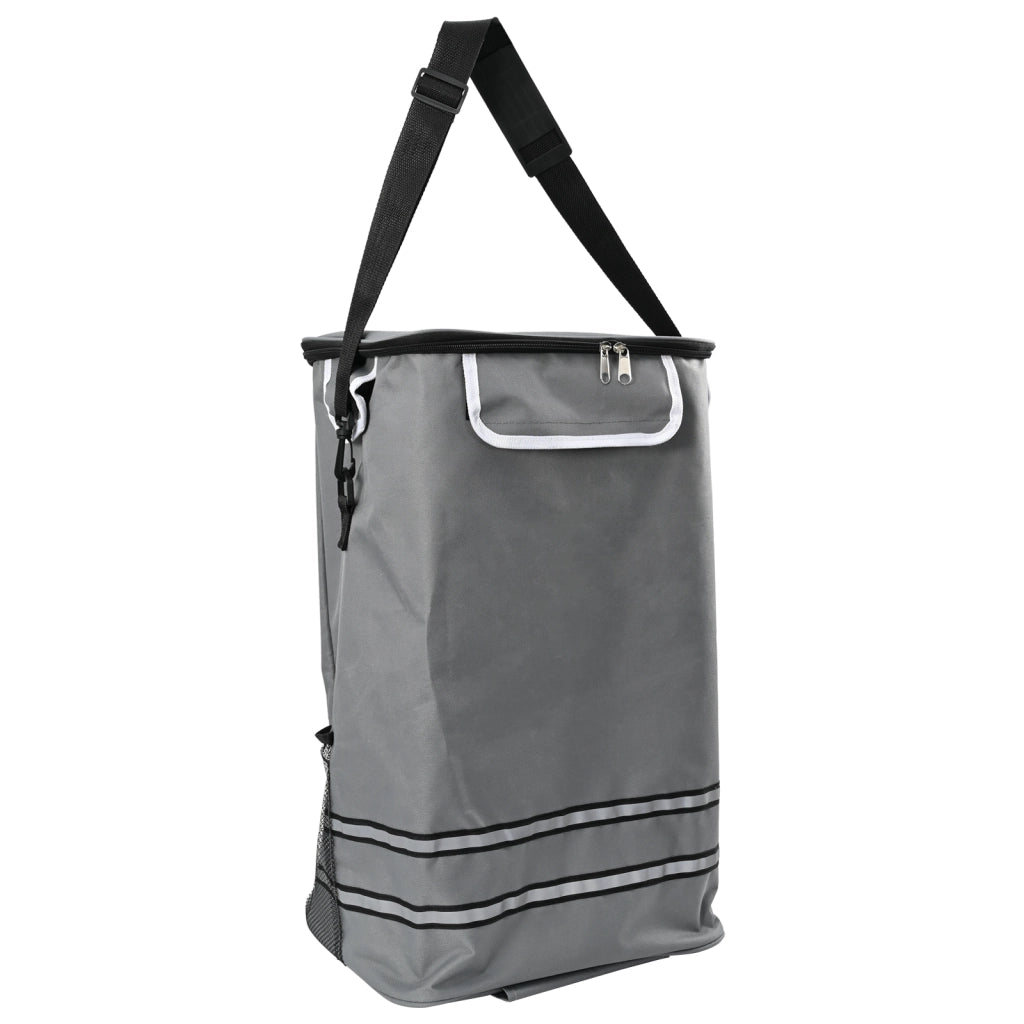 Carrello da shopping  con ruote e manico regolabile grigio 40 L