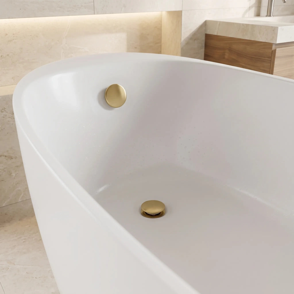 Sifone Per Vasca Rea Con Piletta Click-clack Brush Gold
