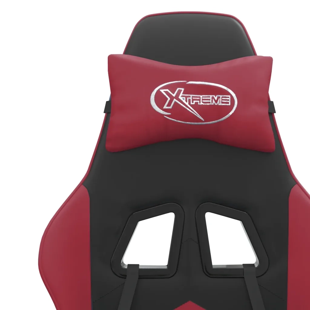 Sedia Gaming Girevole Poggiapiedi Nero e Rosso Vino Similpelle cod mxl 78401