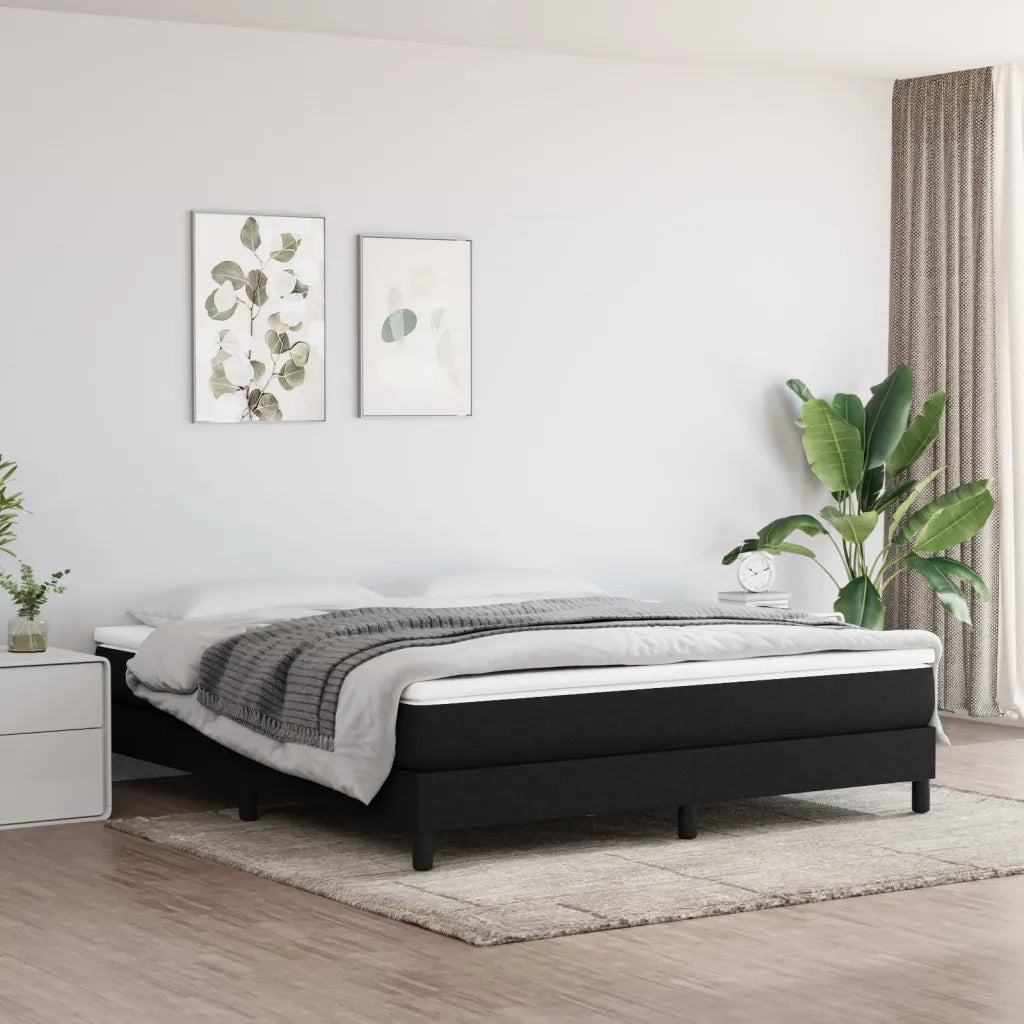 Struttura Letto a Rete a Molle Nero 180x200 cm in Tessuto 3120534