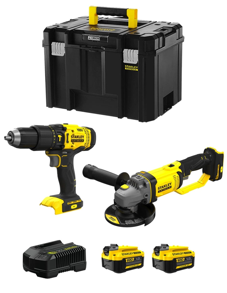 STANLEY FatMax Kit SVK213 (SFMCD711 + SFMCG400 + 2 x 4,0 Ah + Caricabatteria + TSTAK VI)