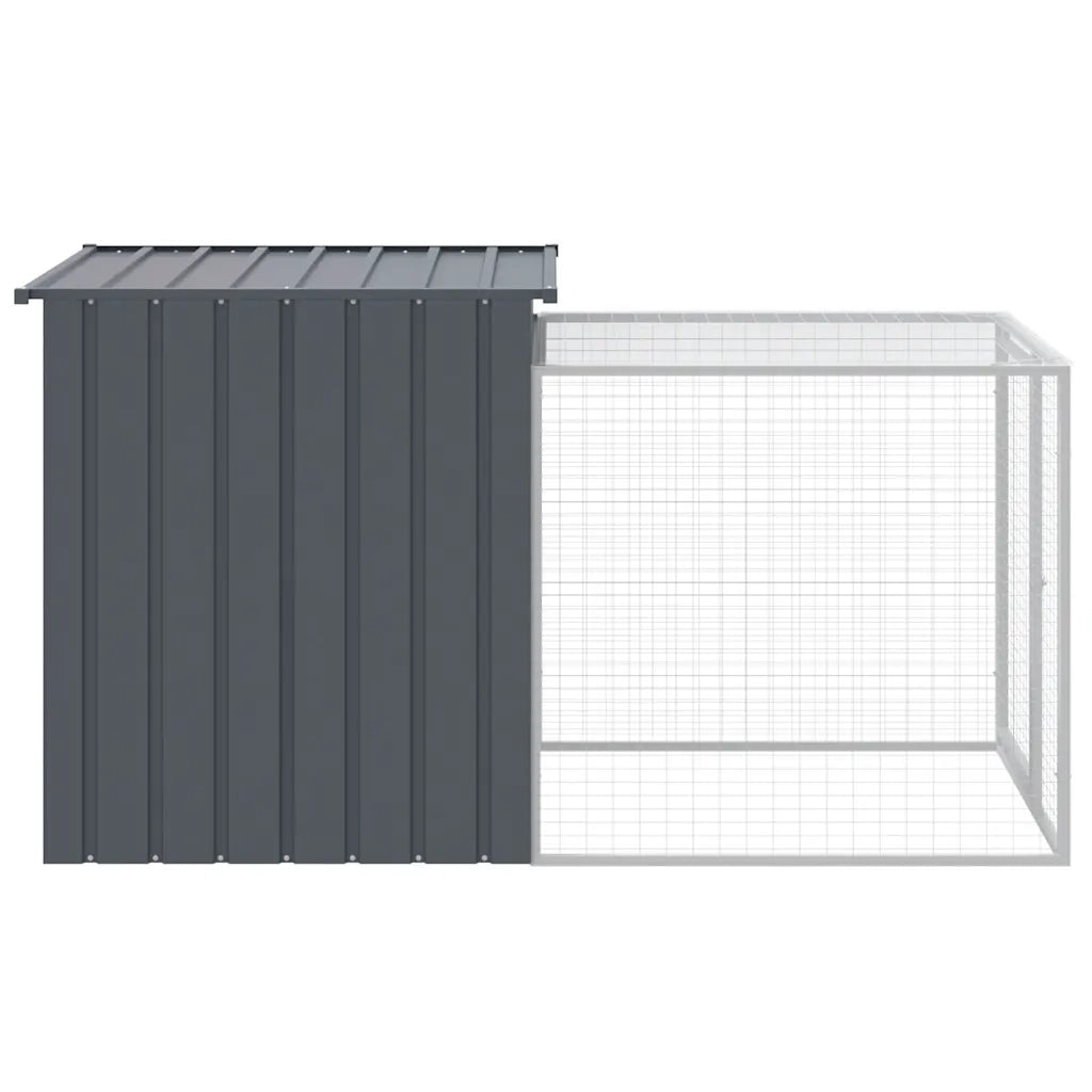 Gabbia per polli con recinto antracite 110x201x110 cm in acciaio zincato 172359
