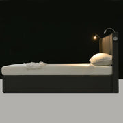 Letto Contenitore Imbottito con Luce LED e USB ¨C MINIMAL ¨C 140x200, PU, Senza Materasso