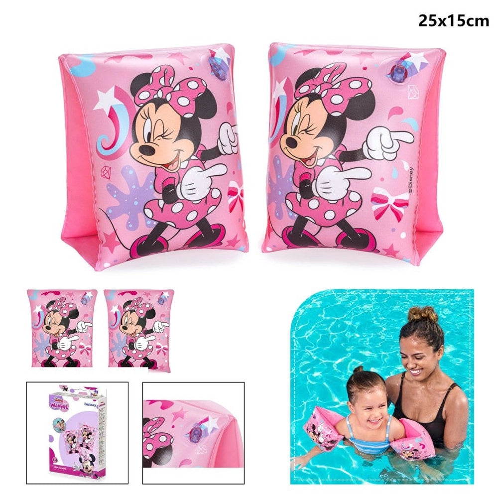 Trade Shop - Braccioli Gonfiabili Minnie Valvole Sicurezza Accessori Mare Piscina 23x15cm 019968 -