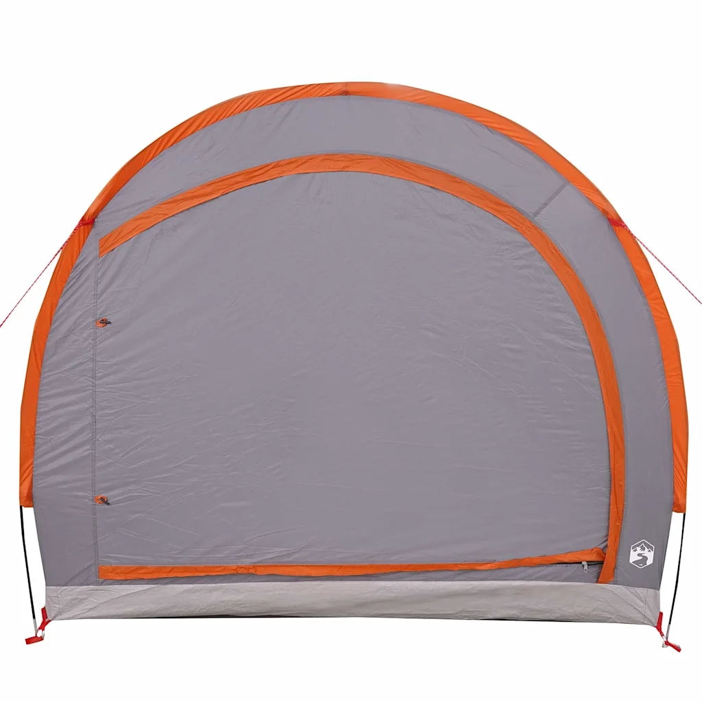 vidaXL Tenda porta biciclette Grigio e arancione 256 x 222 x 182 cm