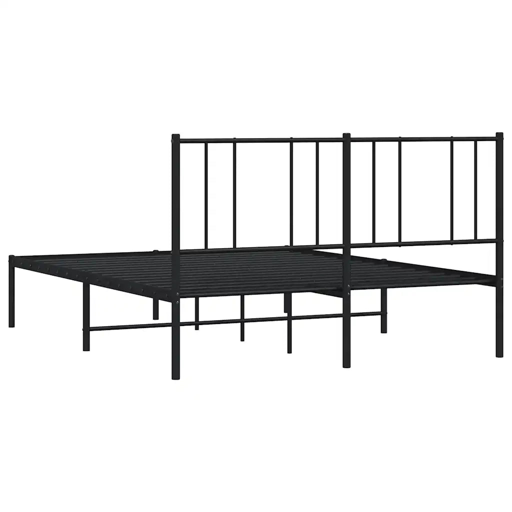 Giroletto con Testiera-Struttura Letto con testiera in Metallo Nero 160x200 cm 561502